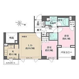 パークハウス中目黒 2LDKの間取図画像