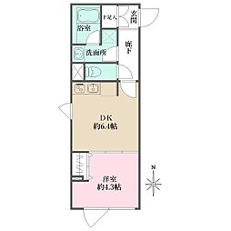 アトリオフラッツ自由が丘 1DKの間取図画像