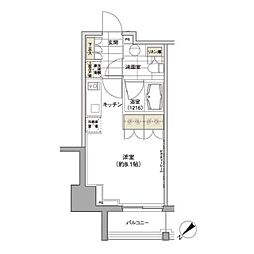 パークハビオ渋谷 ワンルームの間取図画像
