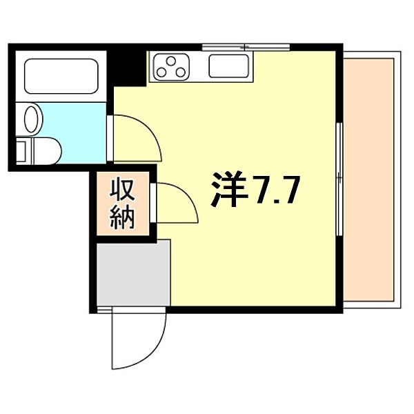 兵庫県明石市和坂(賃貸マンション1R・5階・17.10㎡)の写真 その2