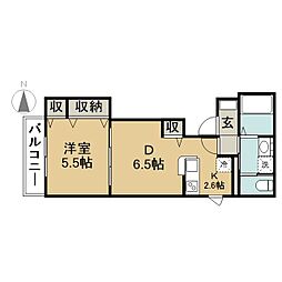 Mason Choupi 1DKの間取図画像
