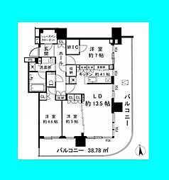 HARUMIFLAGPARKVILLAGET棟 3LDKの間取図画像