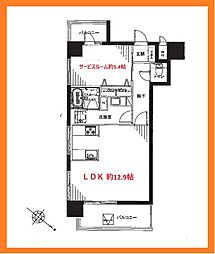 ジャルダン目黒 1SLDKの間取図画像