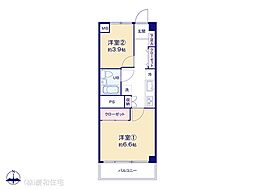 西船橋永谷マンション 2Kの間取図画像