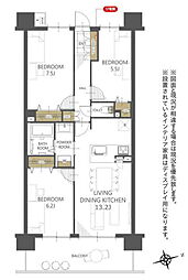 クレストシティタワーズ浦安ブライトウィング 3LDKの間取図画像