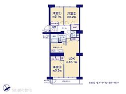 西船橋ハイム3号棟 3LDKの間取図画像