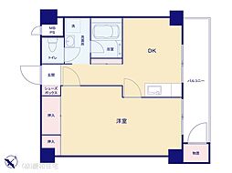 船橋スカイマンション 1DKの間取図画像