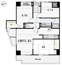 アセッツ松戸 3LDKの間取図画像