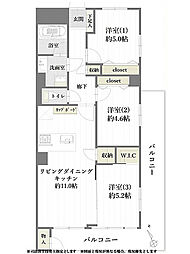 海神コーポ 3LDKの間取図画像