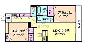 Ｑｕｉｎｔｏ　Ｍ2  ｜ 大阪府豊中市曽根南町1丁目（賃貸マンション2LDK・1階・63.13㎡） その2