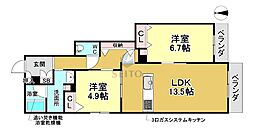 シャーメゾンエムエイチ曽根東 2LDKの間取図画像