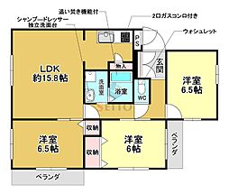 ガーデンハイツオカマチ 3LDKの間取図画像
