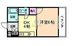 パークサイド2 1DKの間取図画像