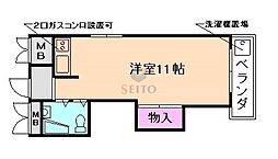 メゾンクレール ワンルームの間取図画像