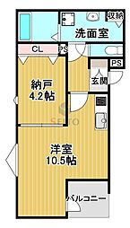アールグレイコート庄内 1LDKの間取図画像