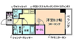 アンソレイユ 1Kの間取図画像