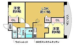 パークハイツアイリス2号館 2LDKの間取図画像