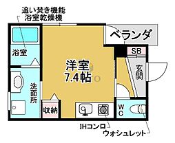 ブランシェ服部 ワンルームの間取図画像