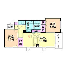 Fig北桜塚 2LDKの間取図画像