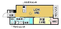 リアコート服部天神 1LDKの間取図画像
