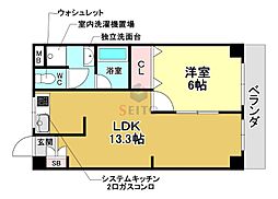 パステルハイツ 1LDKの間取図画像