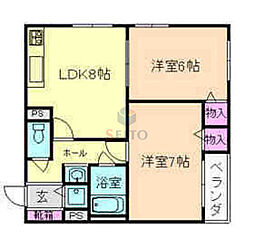 メゾンコンフォルテ 2LDKの間取図画像