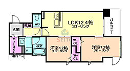 グランデュール 2LDKの間取図画像