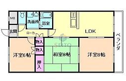 ローレル西緑丘 3LDKの間取図画像