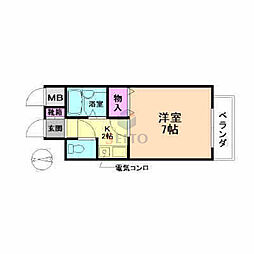 ファミール松本 1Kの間取図画像