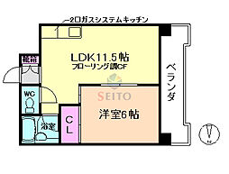 トゥリオーニ豊中南 1LDKの間取図画像
