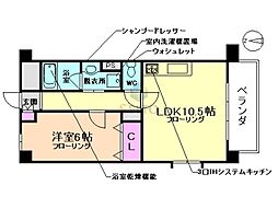カサベルテ 1LDKの間取図画像