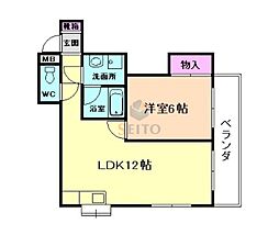 レジデンスエイト 1LDKの間取図画像