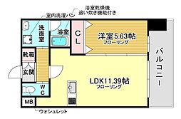 プレジオ塚本ASIAN 1LDKの間取図画像