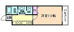 ノイヴェル野里 1Kの間取図画像