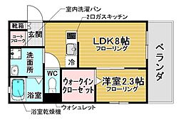 大阪市西淀川区御幣島5丁目マンション 1LDKの間取図画像