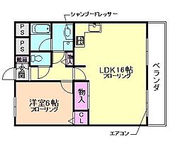 ジオナ塚本 1LDKの間取図画像