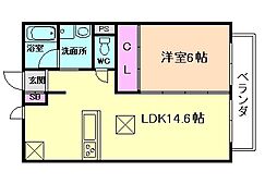 VIPVer2 1LDKの間取図画像