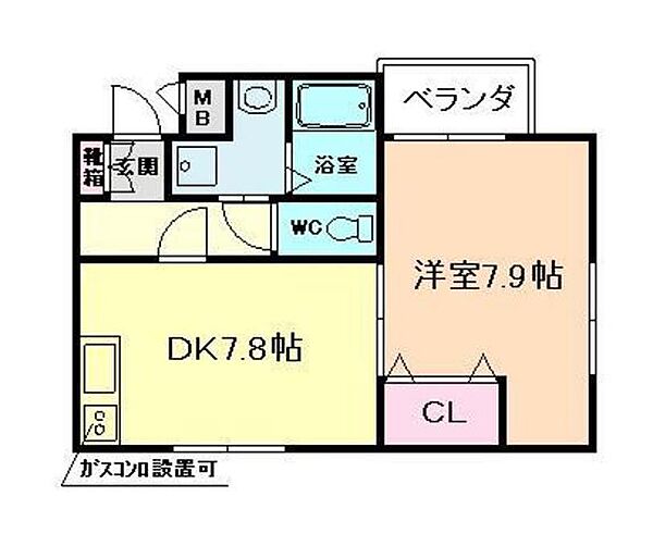 大阪府大阪市福島区福島8丁目(賃貸タウンハウス1DK・3階・40.87㎡)の写真 その2