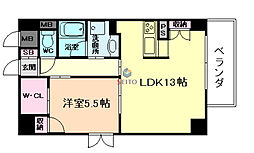 ツインコート福島 1LDKの間取図画像