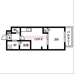 ジーイーセットサウス 1LDKの間取図画像