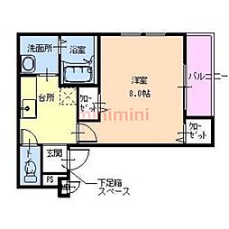 フジパレス吹田寿町2番館 1Kの間取図画像