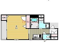 K.Haruka 1Kの間取図画像