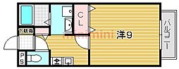 ルフォーレ吹田 1Kの間取図画像