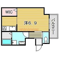 は・れ・な 1Kの間取図画像