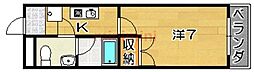 ウエストコート 1Kの間取図画像