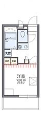 レオパレス銀河 1Kの間取図画像