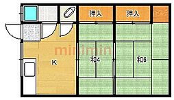 明香ビル 2Kの間取図画像