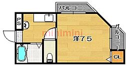 サンフォレスト 1Kの間取図画像
