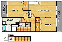 ルーセントベガ 2LDKの間取図画像