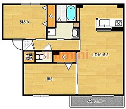 シャーメゾン鮎川 1SLDKの間取図画像